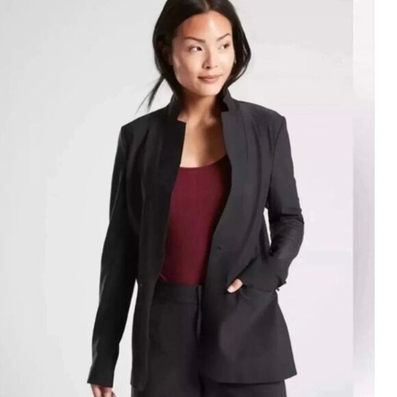 Athleta Black Interstellar Blazer Jacket - Size 16 - Picture 1 of 11